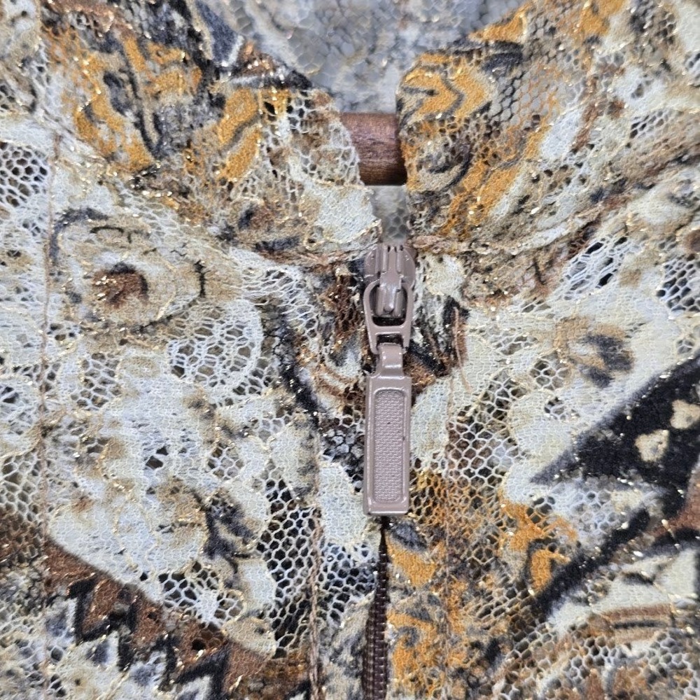 Vtg 90s Y2K Chico's Top L Paisley Fairy‎ Romantic Whimiscal Forest Fall Sheer - Picture 7 of 10